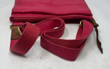 Load image into Gallery viewer, Fossil Womens Morgan Dark Pink Leather Adjustable Strap Zipper Crossbody Handbag
