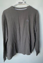 Load image into Gallery viewer, Lacoste Mens Gray Waffle-Knit Long Sleeve Crew Neck Sleep Shirt Size Medium
