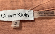 Load image into Gallery viewer, Calvin Klein Womens Peach Short Sleeve Collared Button-Up Shirt Size Medium
