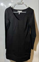 Load image into Gallery viewer, BCBGeneration Womens Black Long Sleeve V-Neck Pullover Shift Dress Size Medium
