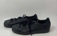 Load image into Gallery viewer, Adidas Mens Superstar Black Gold Tone Lace-Up Low Top Sneaker Shoes Size 11.5
