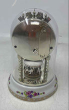 Load image into Gallery viewer, Model CQC1999 Ceramic Analog Carousel Desk Clock Collectible Not Tested
