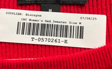 Load image into Gallery viewer, INC International Concepts Womens Red Lace Bell Sleeve Pullover Sweater Size M
