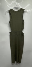 Load image into Gallery viewer, Guess Womens Green Knit Sleeveless Crew Neck Side Cutout Midi Bodycon Dress Sz M
