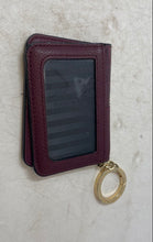 Load image into Gallery viewer, Victoria's Secret Womens Dark Purple Embossed Leather Keychain Card Case Wallet
