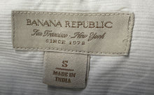 Load image into Gallery viewer, Banana Republic Mens White Striped Print Floral Embroidery Button-Up Shirt Sz S
