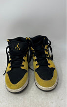 Load image into Gallery viewer, Nike Boys Air Jordan 1 Mid 554725-071 Yellow Black Sneakers Shoes Sz 6.5Y Dirty
