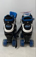 Load image into Gallery viewer, Nattork Unisex Kids Black Blue 4 Wheel Adjustable Roller Skates Size S 10C-13C
