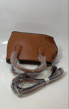 Load image into Gallery viewer, French Connection Womens Katie Smooth Brown Leather Satchel Handbag With Tag
