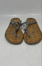 Load image into Gallery viewer, Michael Kors Womens Gray Slip-On Cork Flat Thong Sandals Size 8
