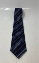 Load image into Gallery viewer, Hugo Boss Mens Blue Multicolor Striped Adjustable Keeper Loop Designer Tie
