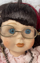 Load image into Gallery viewer, Lot Of 2 Pcs Blonde &amp; Black Hair Blue Eyes Decorative Porcelain Doll With Outfit
