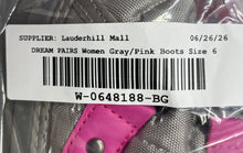 Load image into Gallery viewer, Dream Pairs Girls Forester Gray Pink Leather Ankle Waterproof Snow Boots Size 6
