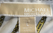 Load image into Gallery viewer, Michael Kors Womens White Chain Link Printed Long Sleeve Button-Up Shirt Size L
