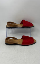 Load image into Gallery viewer, Menorquina Womens Red Leather Flat Heel Slip-On Slingback Sandals Size EUR 39
