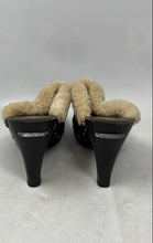 Load image into Gallery viewer, Michael Kors Womens Brown Suede Studded Wooden Platform Clogs Heels Size 10
