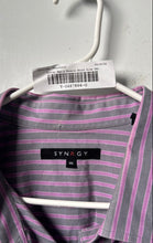 Load image into Gallery viewer, Synrgy Mens Purple Striped Cotton Long Sleeve Button-Up Shirt Size 3XL
