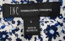 Load image into Gallery viewer, I.N.C International Concepts Mens White Blue Floral Print Button-Up Shirt Size L
