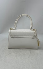 Load image into Gallery viewer, Guess Womens White Signature Print Inner Pocket Chain Strap Top-Handle Handbag
