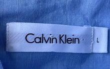 Load image into Gallery viewer, Calvin Klein Mens Blue Cotton Long Sleeve Collared Pockets Button-Up Shirt Sz L
