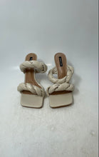 Load image into Gallery viewer, BCBGMaxazria Womens Alma Cream Leather Braided Strap Slide Sandals Size 9.5
