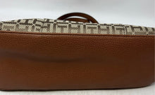 Load image into Gallery viewer, Tommy Hilfiger Womens Evelyn II Brown Monogram Double Handle Satchel Handbag
