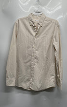 Load image into Gallery viewer, Zara Mens Beige Cotton Long Sleeve Collared Button-Up Shirt Size Medium
