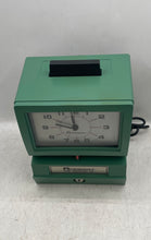 Load image into Gallery viewer, Acroprint 125NR4 Green Analog Manual Print Recorder Time Clock Untested
