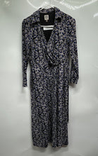 Load image into Gallery viewer, Anne Klein Womens Multicolor Printed Long Sleeve Collared Midi Wrap Dress Size 4
