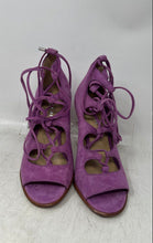 Load image into Gallery viewer, Coach Womens Kira Purple Suede Lace-Up Stiletto Heel Strappy Sandals Size 5B
