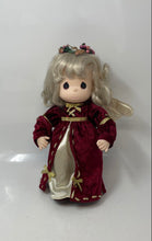 Load image into Gallery viewer, Precious Moments Blonde Hair Angel Wings Burgundy Dress Collector Doll

