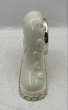Load image into Gallery viewer, Noble Excellence White Porcelain Vintage Style Floral Embossed Mantel Clock
