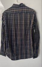 Load image into Gallery viewer, Michael Kors Mens Blue Yellow Plaid Cotton Long Sleeve Button-Up Shirt Size S
