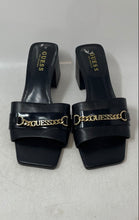 Load image into Gallery viewer, Guess Womens Black Faux Leather Open Toe Slip-On Block Mule Heels Size 8.5M
