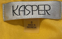 Load image into Gallery viewer, Kasper Womens Yellow White Printed Back-Zip Sheath Dress Size 8
