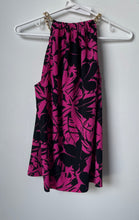 Load image into Gallery viewer, Michael Kors Womens Pink Black Floral Print Sleeveless Blouse Top Size XS
