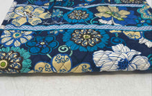 Load image into Gallery viewer, Vera Bradley Womens Blue Floral Double Handle Foldover Travel Makeup Organizer
