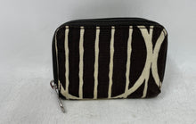 Load image into Gallery viewer, Kipling Womens Brown White Striped ID Window Card Holder Zip-Around Wallet
