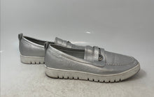 Load image into Gallery viewer, Anne Klein Womens Silver Faux Leather Round Toe Slip-On Loafer Shoes Size 8.5M
