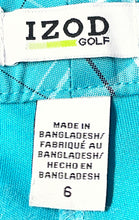 Load image into Gallery viewer, Izod Womens Blue Plaid Print Slash Pocket Back Slit A-Line Skirt Size 6
