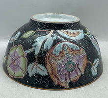 Load image into Gallery viewer, Black Floral Porcelain Hand-Painted Round Shape Home Decorative Bowl
