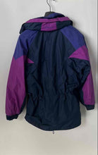 Load image into Gallery viewer, Womens Dark Purple Navy Blue Colorblock Hooded Full-Zip Lined Ski Jacket No Size
