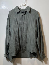 Load image into Gallery viewer, Zara Mens Green Raised Jacquard Long Sleeve Button-Up Shirt Size Small
