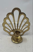 Load image into Gallery viewer, Gold-Tone Seashell Shaped Wall-Mounted Candelabra Candle Sconce
