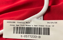 Load image into Gallery viewer, Jones New York Womens Red Sleeveless Ruffle Tie Waist Midi Wrap Dress Size 12
