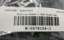 Load image into Gallery viewer, Kipling Womens Red Black Double Handle Inner Pockets Zip Top Lined Tote Bag
