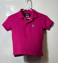 Load image into Gallery viewer, Psycho Bunny Girls Pink Pima Cotton Short Sleeve Spread Collar Polo Shirt Sz XS
