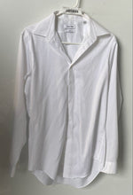 Load image into Gallery viewer, Calvin Klein Mens White Cotton Long Sleeve Slim Fit Dress Shirt Size 15 32/33
