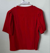 Load image into Gallery viewer, Zara Womens Red Short Puff Sleeve Round Neck Pullover Blouse Top Size Medium
