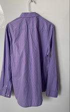 Load image into Gallery viewer, Calvin Klein Mens Blue Striped Collared Long Sleeves Button-Up Shirt Size L
